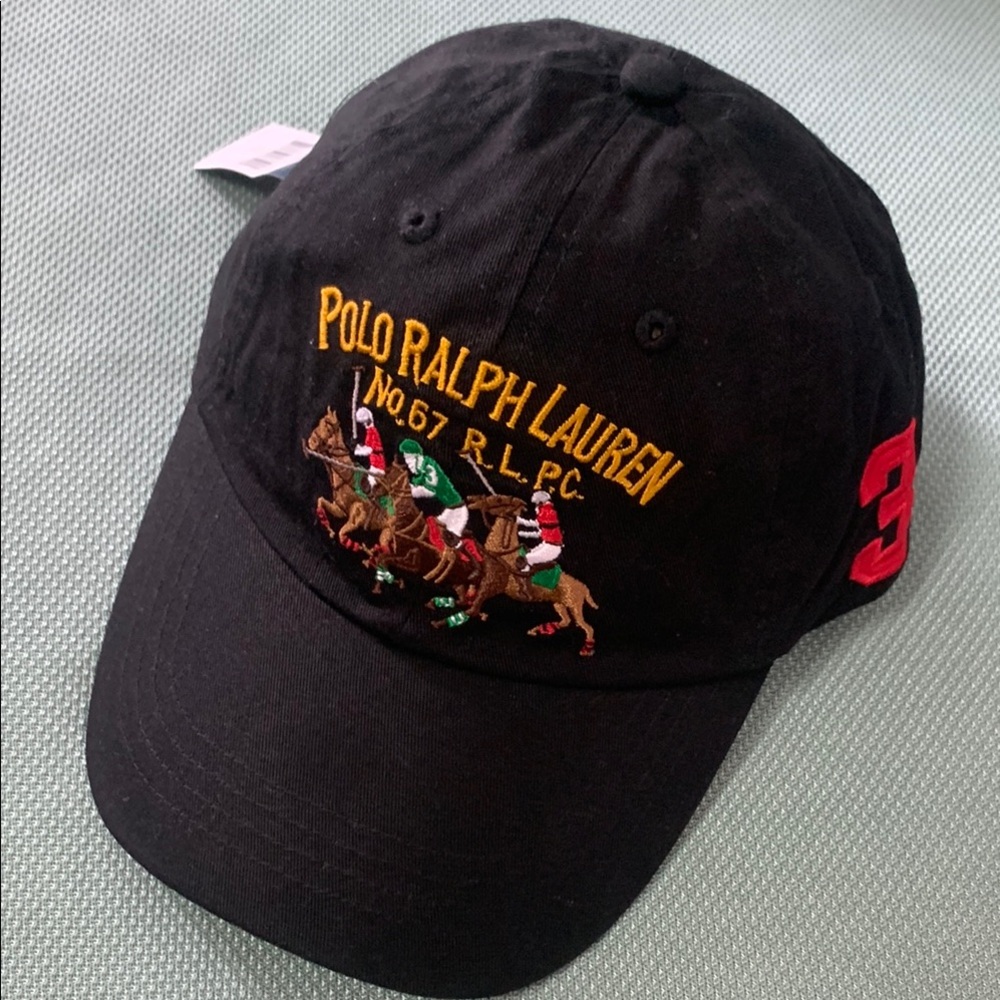 Polo by Ralph Lauren Black Cap with Embroidered Logo